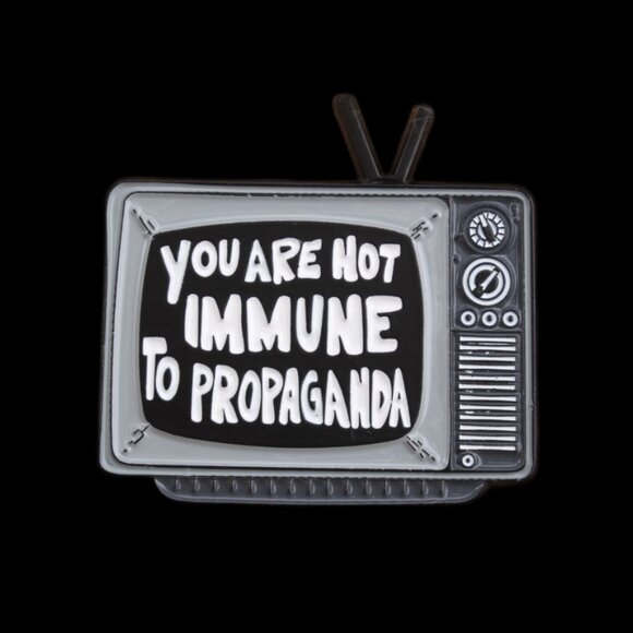 "YOU ARE NOT IMMUNE TO PROPAGANDA” ENAMEL PIN LAPEL PIN BROOCH NWT - Picture 13 of 15